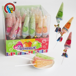 forma de sombrilla caramelo con sabor a fruta lollipop gomosa