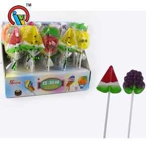 caramelo duro de la piruleta de la forma deliciosa de la fruta