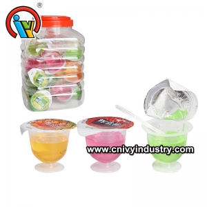 Caramelo líquido del atasco con sabor a fruta del precio de fábrica de IVY en taza