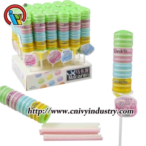 forma de macarrón dentro de caramelo de paja cc stick candy