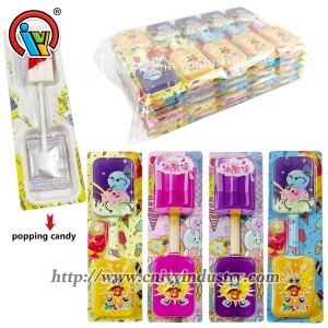 Candy duro de piruleta de helado con candidatos de estallar