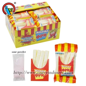 Patatas fritas de chicle con polvo amargo