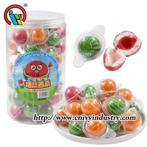 Candy de chicle de burbujas llenos de atasco líquido