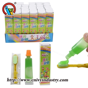 Cepillo de dientes Presionado Candy con pasta de dientes Candy líquido