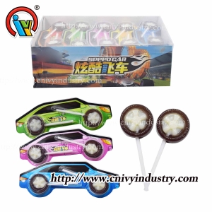 Caramelo de la piruleta de la forma de la rueda del caramelo de la piruleta caramelo de la piruleta doble