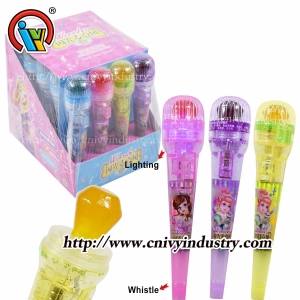 Juguete caramelo micrófono iluminación juguete caramelo al por mayor