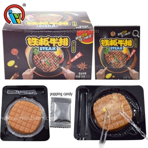 Caramelo de gelatina con forma de bistec con dulce de caramelo