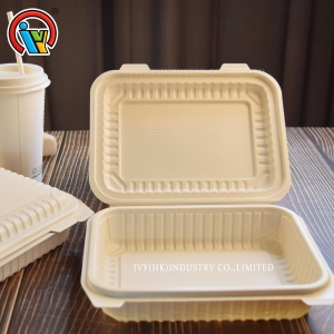 fiambrera cubierta biodegradable de un solo compartimento
