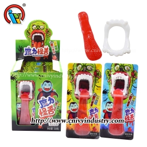 caramelo gomoso caramelo de lengua gomosa de halloween con dientes de demonio
