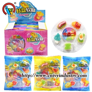 dulces gomosos dulces de comida con plato giratorio
