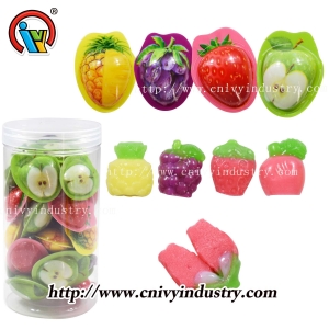 Caramelos gomosos con forma de fruta y mermelada